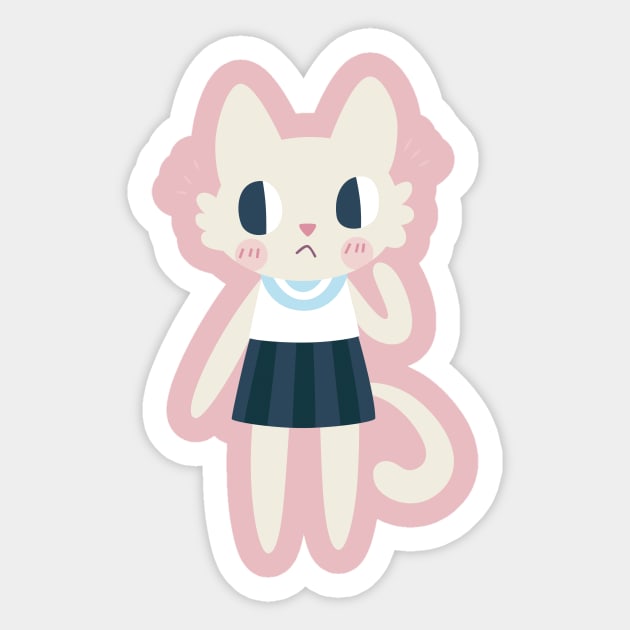 Sailor Fuku Cat Sticker by clairestamper